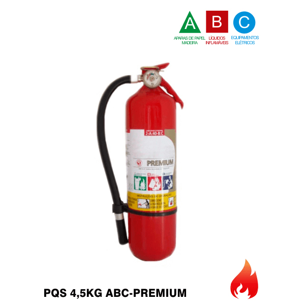 Extintor de Incêndio Pó Químico Seco Abc Premium – 4,5kg – Prazo de Entrega Sob Consulta