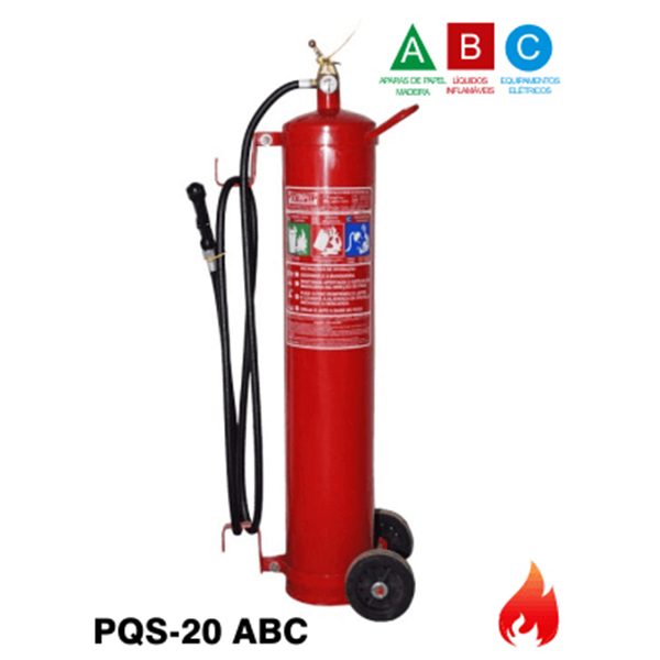 Extintor de Incêndio Pó Químico Seco ABC – 20kg (Carreta)