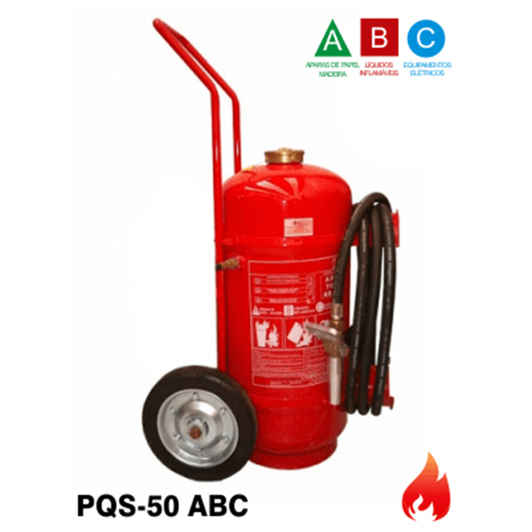 Extintor de Incêndio Pó Químico Seco ABC – 50kg (Carreta)
