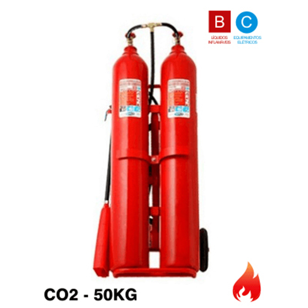 Extintor de Incêndio Gás Carbônico CO² – 50kg (Carreta)